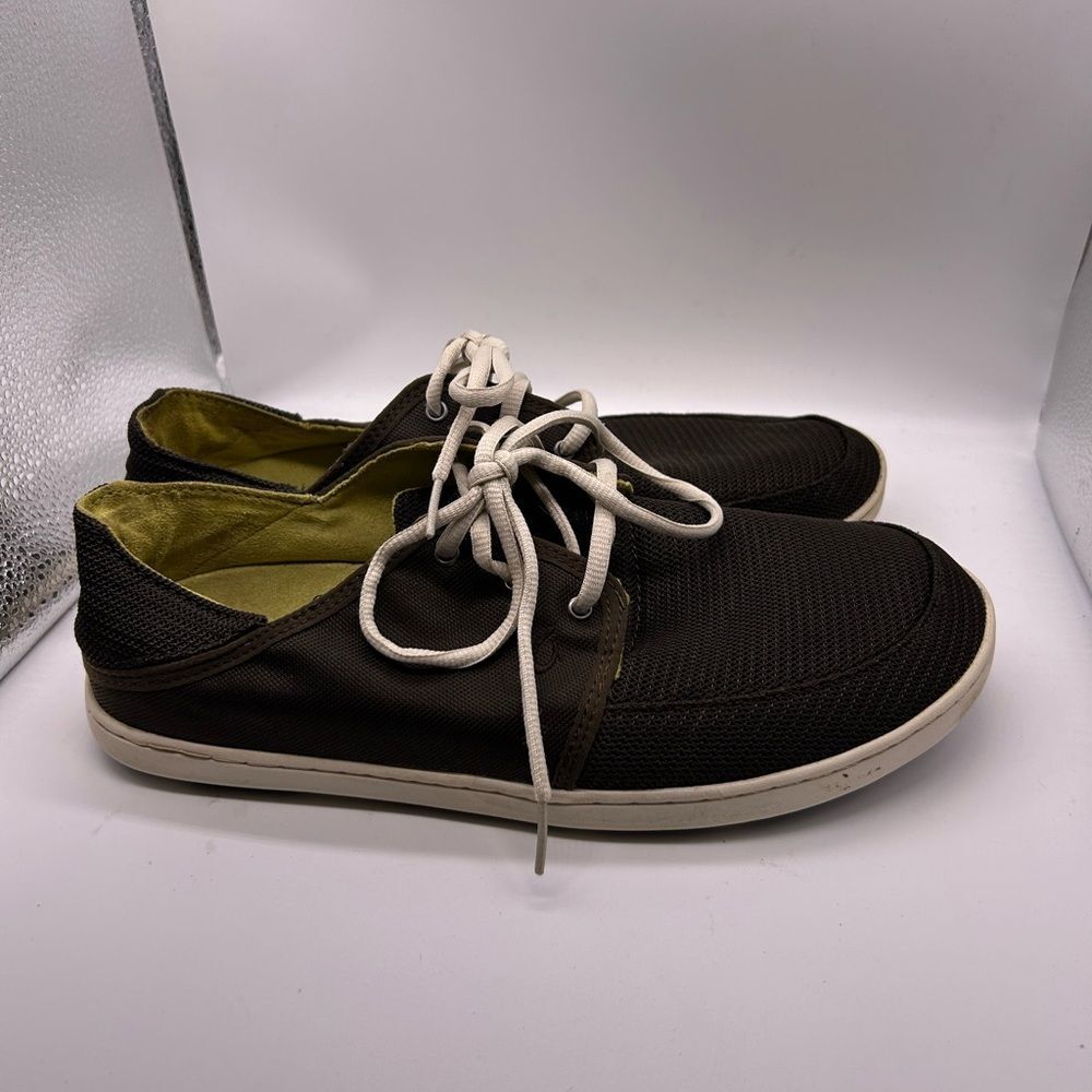 Olukai Men's Nohea Lace Mesh Dark Java Casual Shoes